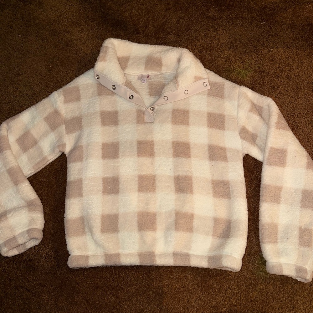 Plaid Sherpa Pullover